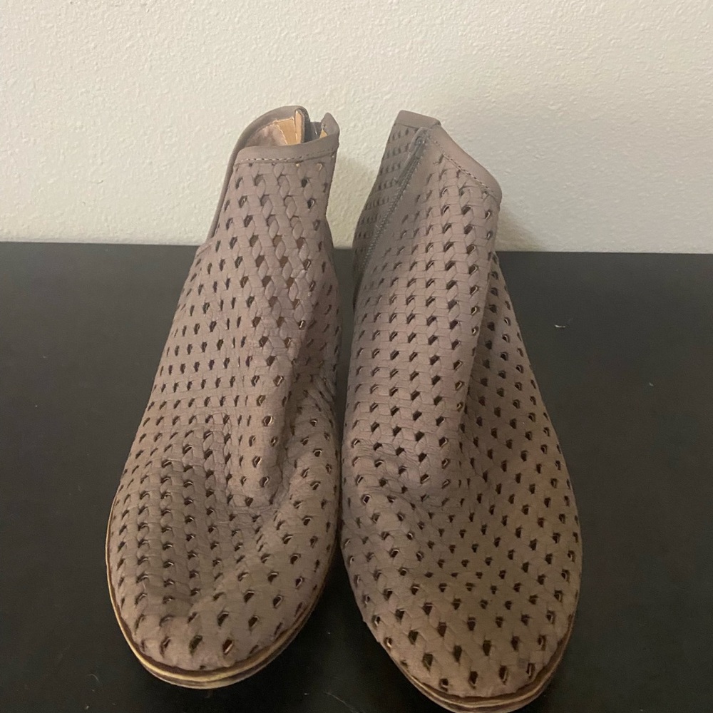 Lucky Brand Taupe Perforated Booties